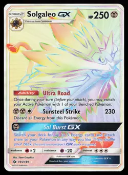 Solgaleo GX (Secret) 155/149 Secret Rare SM Base Set Pokemon Card - Image 1