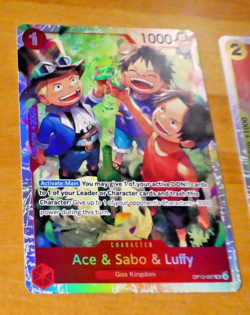ONE PIECE ENGLISH CARD HOLO GAME CARTE CARTE Ace & Sabo & Luffy OP13-007 EN NM - Image 1