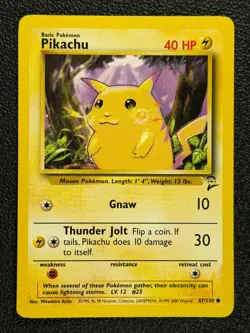 Pikachu 87/130 Base Set 2 Common 1999-2000 Basic Pokemon Card TCG WOTC NM - Image 1