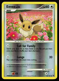 Eevee 62/100 Common Reverse Holo Majestic Dawn Pokemon Card - Image 1