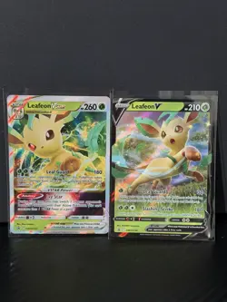 Pokemon: Leafeon VSTAR SWSH195 & Leafeon V SWSH194 Promo Cards NM/M - Image 1