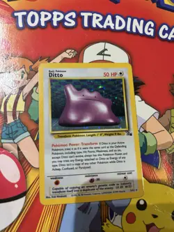 Pokemon TCG Ditto Fossil Holo Rare Card 3/62 Vintage Very - Image 1
