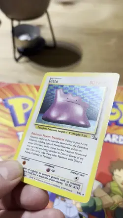 Pokemon TCG Ditto Fossil Holo Rare Card 3/62 Vintage Very - Image 2
