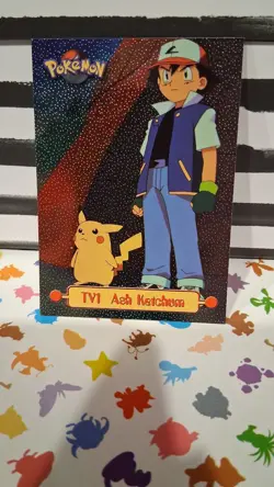 topps Pokemon TV Animation Edition Series 1 Holo Foil TV1 Ash Ketchum - Image 1