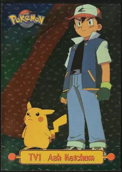 topps Pokemon TV Animation Edition Series 1 Holo Foil TV1 Ash Ketchum - Image 1
