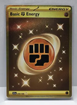 258/198 FIGHTING ENERGY | GOLD HYPER RARE | SCARLET & VIOLET SVI POKEMON - Image 1