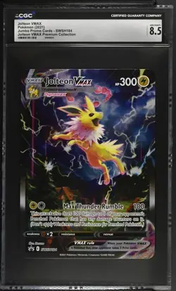 Pokemon English Jolteon VMAX SWSH184 2021 Jumbo Promo Cards Premium CGC 8.5 - Image 1