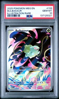 2025 POKEMON MEG EN-MEGA EVOLUTION ILLUSTRATION RARE #133 BULBASAUR PSA 10 - Image 1