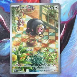 Pokemon Lechonk 209/197 SV03: Obsidian Flames Illustration Rare Holo Basic 60 HP - Image 1