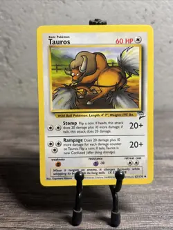Tauros 062/130 Base Set 2 Regular Uncommon-Pokemon TCG-WOTC-Fast Shipping-NM! - Image 1