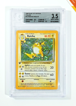Pokemon BGS 3.5 Raichu #14 Holo 1st Edition Base Set 1999 Italiano - Image 1