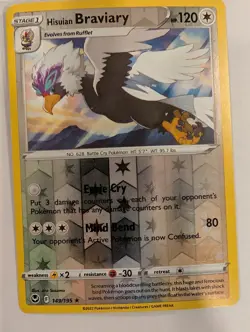 Hisuian Braviary 149/195 - Silver Tempest Pokemon Reverse Holo Foil Nice! - Image 1