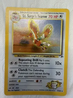Pokemon - Lt. Surge´s Fearow - 7/132 - Gym Heroes - Vintage - Holo - englisch - Image 1