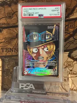 Sabo (001) (Alternate Art) OP05-001 Awakening of the New Era Foil PSA 10 - Image 2