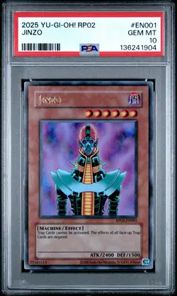 Jinzo EN001 2025 Yu-Gi-Oh! Rp02-Retro Pack 2 PSA 10 POP 7 - Image 1