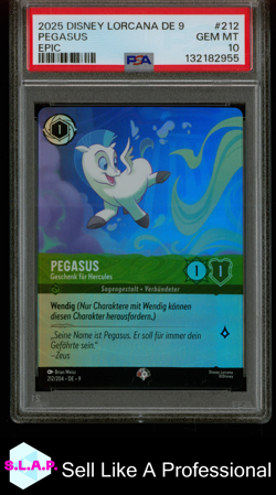 PEGASUS EPIC DISNEY LORCANA GERMAN DE 9-FABLED 2025 212 PSA 10 - Image 1