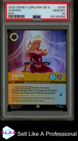 AURORA EPIC DISNEY LORCANA GERMAN DE 9-FABLED 2025 206 PSA 10 - Image 1