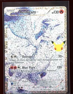 Reshiram Full Art 113/114 NM Celebrations Classic Collection Black White Pokemon - Image 3