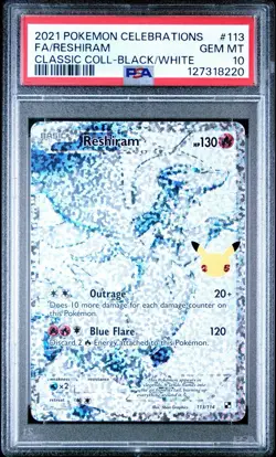 2021 POKEMON CELEBRATIONS CLASSIC COLLECTION #113 FULL ART/RESHIRAM PSA 10 - Image 1
