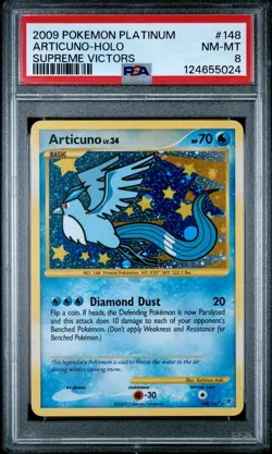 2009 POKEMON PLATINUM SUPREME VICTORS #148 ARTICUNO-HOLO PSA 8 - Image 1
