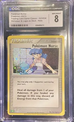 CGC 8 Pokemon Nurse 023/034 Pokemon TCG Trading Card Game Classic Collection CLV - Image 1