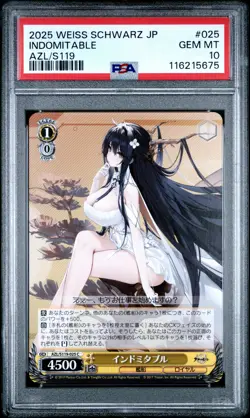 2025 WEISS SCHWARZ JPN AZUR LANE VOL.2 #025 INDOMITABLE PSA 10 - Image 1