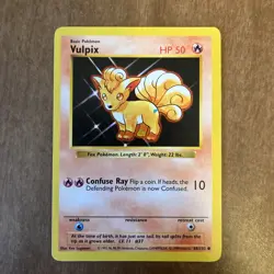 1999 Pokemon VULPIX Base Set SHADOWLESS BLUE DOT ERROR Misprint 68/102 LP TCG - Image 1