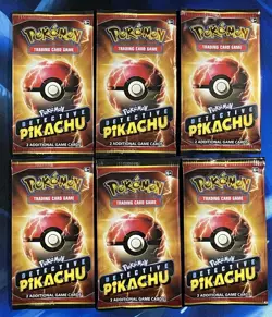 Pokemon TCG Detective Pikachu 2 Card Booster Pack Sealed Lot X6 Sun & Moon Promo - Image 1