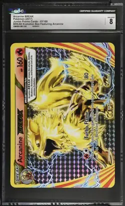 Pokemon English Arcanine BREAK XY180 2017 Jumbo Promo Cards BREAK Evo CGC 8 - Image 1