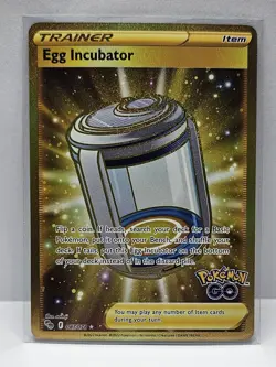 Egg Incubator 087/078 Pokemon GO Gold Secret Rare Pokemon Card - Image 1