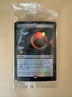 MTG Insatiable Avarice PRE OTJ 0091 R NM Sealed Prerelease FOIL - Image 2
