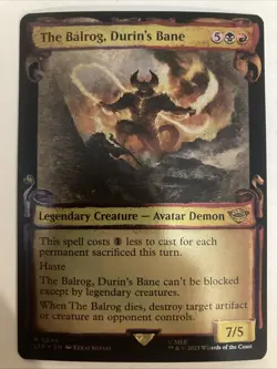 MTG The Balrog, Durin's Bane 0646 Rare Showcase Scrolls Lord of the Rings FOIL - Image 1