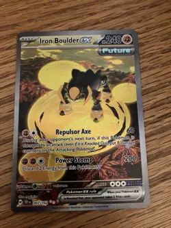 Pokemon TCG Iron Boulder EX Scarlet & Violet Temporal Forces 207/162 Card - Image 1
