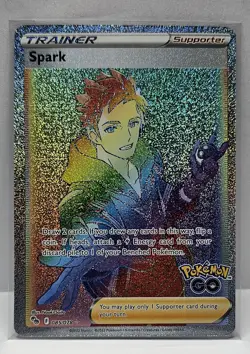 Pokemon Go Spark 085/078 Rainbow Secret Rare TCG Full Art Trainer - Image 1