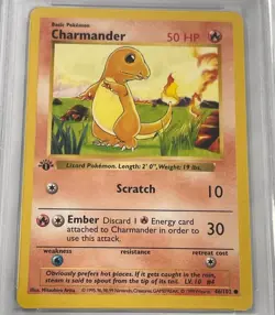 1999 POKEMON BASE SET SHADOWLESS 1ST EDITION CHARMANDER #46 PSA 10. - Image 2