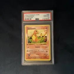 1999 POKEMON GAME 1ST ED #46 CHARMANDER PSA 10 - Image 1