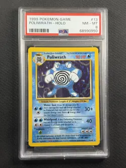 Pokemon Cards PSA 8 Nm-Mt Poliwrath Holo Unlimited Base Set 1999 13/102 - Image 1