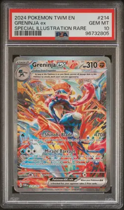 2024 POKEMON TWM EN-TWILIGHT MASQUERADE #214 GRENINJA EX PSA 10 - Image 1