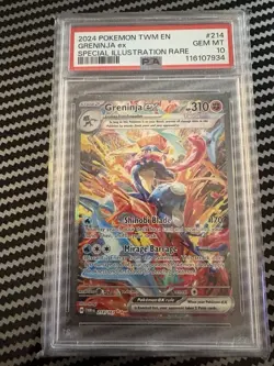 2024 POKEMON TWM EN-TWILIGHT MASQUERADE #214 GRENINJA EX PSA 10 - Image 1