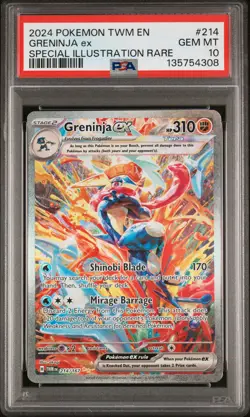2024 POKEMON TWM EN-TWILIGHT MASQUERADE #214 GRENINJA EX PSA 10 - Image 1