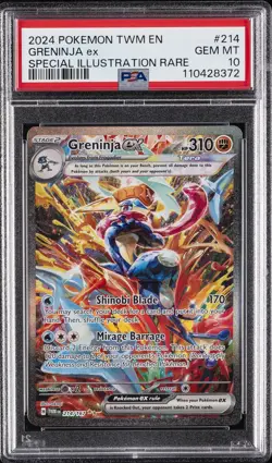 2024 POKEMON TWM EN-TWILIGHT MASQUERADE #214 GRENINJA EX PSA 10 - Image 1