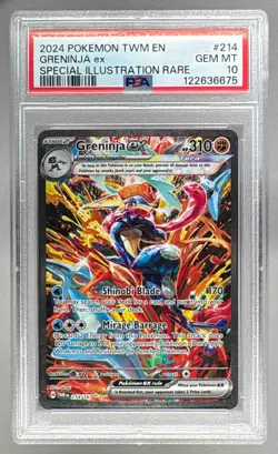 6675 Greninja ex 2024 Pokemon SV Twilight Masquerade - TWM EN #214 SIR PSA 10 - Image 1