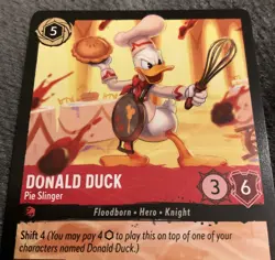 107/204 DONALD DUCK PIE SLINGER SHIMMERING SKIES LEGENDARY DISNEY LORCANA CARD. - Image 3