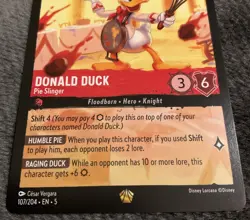 107/204 DONALD DUCK PIE SLINGER SHIMMERING SKIES LEGENDARY DISNEY LORCANA CARD. - Image 4