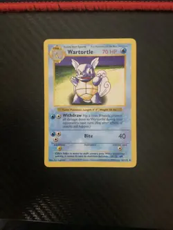 Pokemon TCG Wartortle Base Set, Shadowless Uncommon Card 42/102 LP - Image 1