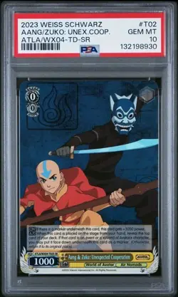 2023 Weiss Schwarz Avatar: The Last Airbender AANG & ZUKO: UNEXP COOP PSA10 - Image 1