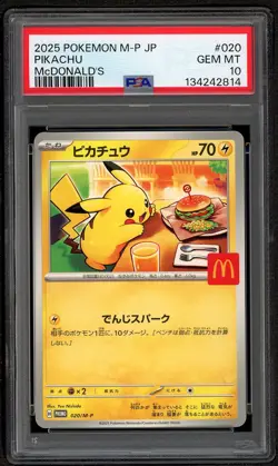 2025 POKEMON JPN M-P PROMO MCDONALD'S #020 PIKACHU PSA 10 GEM MINT JAPANESE - Image 1