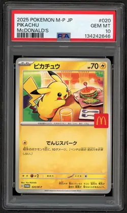 2025 POKEMON JPN M-P PROMO MCDONALD'S #020 PIKACHU PSA 10 GEM MINT JAPANESE - Image 1