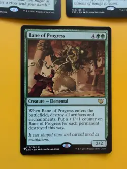 Rishkar's Ecpertise,Bane of Progress,Shamanic revelation 3 Card. Rare NM - Image 2