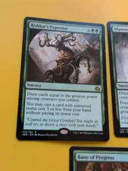 Rishkar's Ecpertise,Bane of Progress,Shamanic revelation 3 Card. Rare NM - Image 5